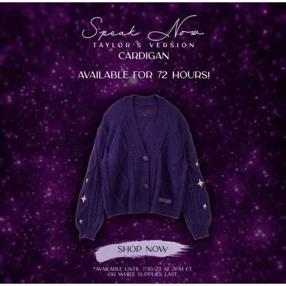 Official Taylor Swift Speak Now Cardigan - XS/S - Picture 1 of 4